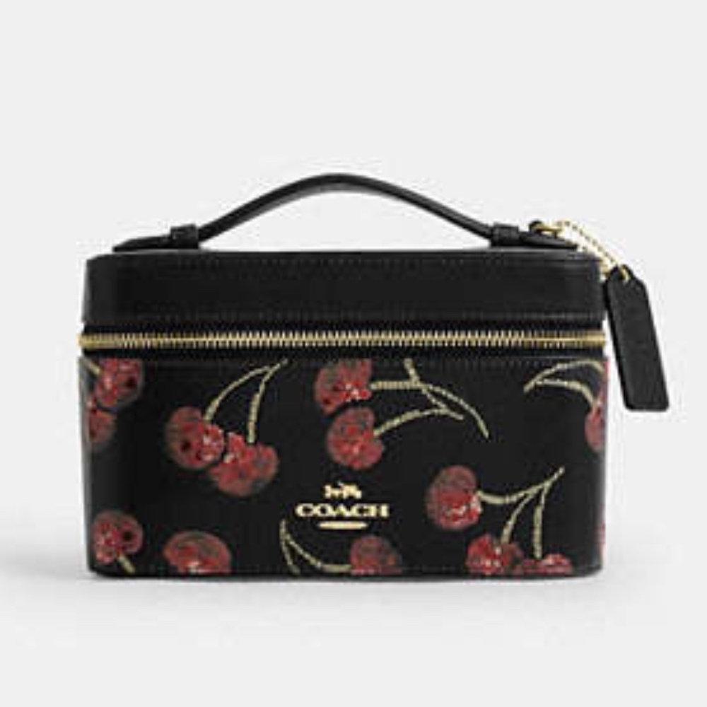 NWT coach!!  Cosmetic Case With Cherry Print 🍒🖤🍒